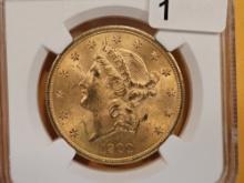 GOLD! NGC 1900 Liberty Head Twenty Dollar Gold Double Eagle in Mint State 63