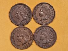 Four About Uncirculated Indian Cents
