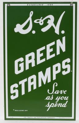 S&H Green Stamps Save As You Spend Porcelain Sign DSP