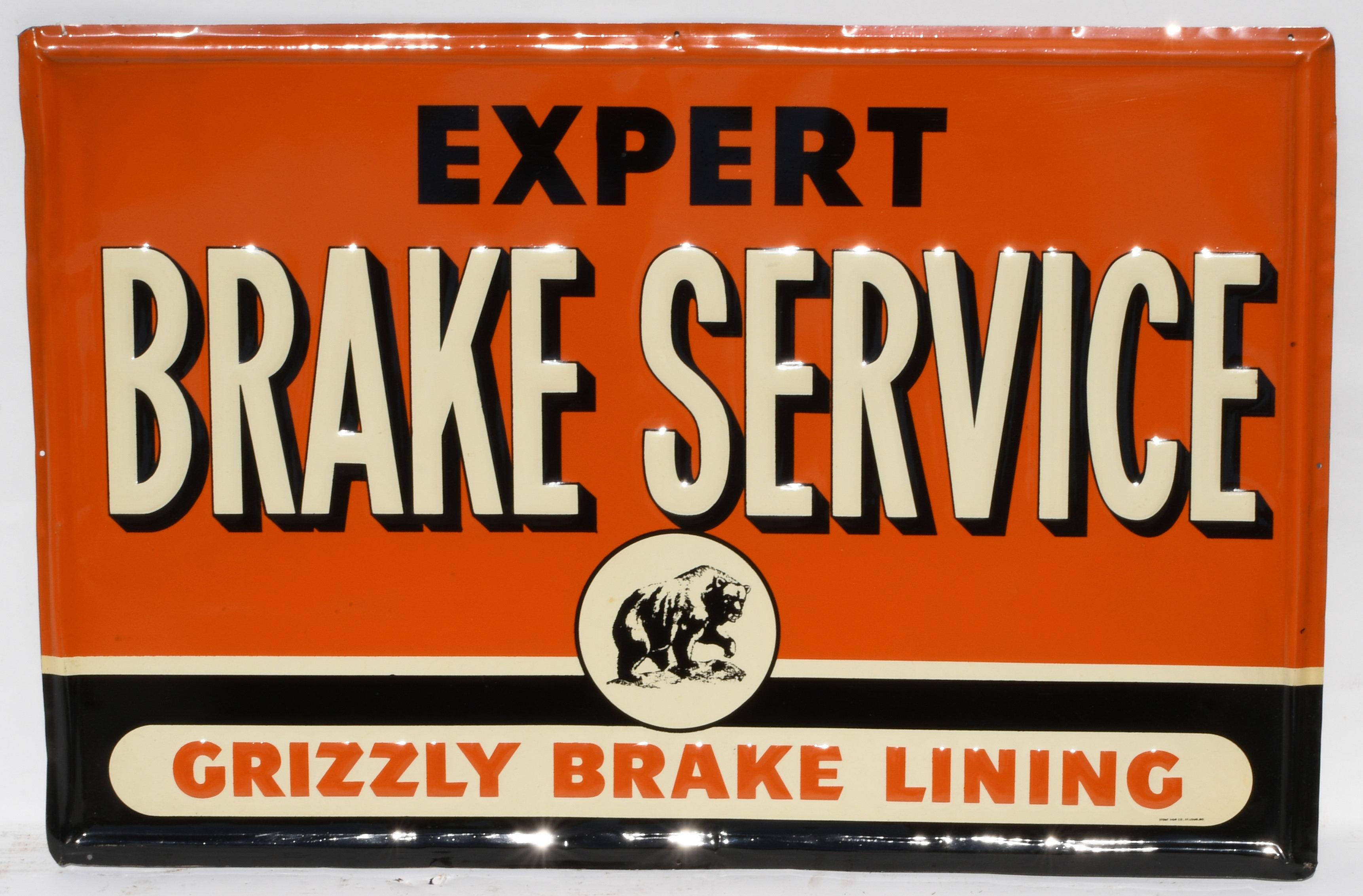 Grizzly Brake Lining Expert Brake Service Tin Sign