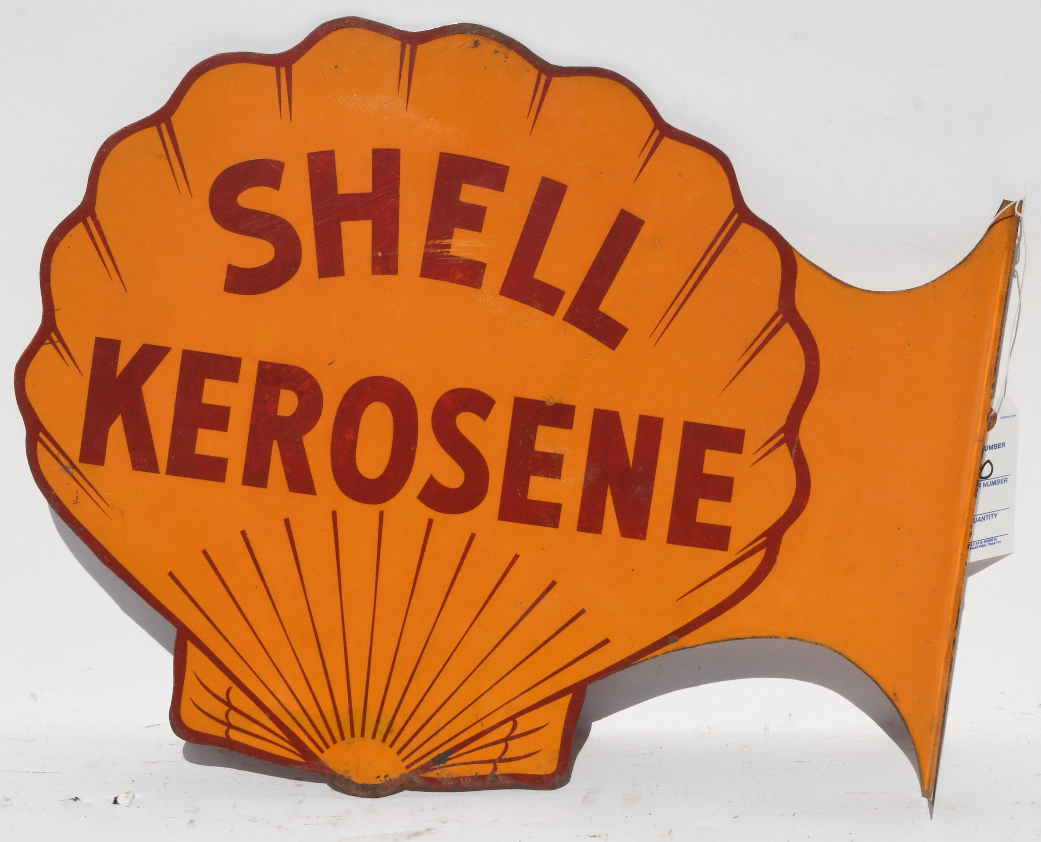 Shell Kerosene Diecut Tin Flange Sign