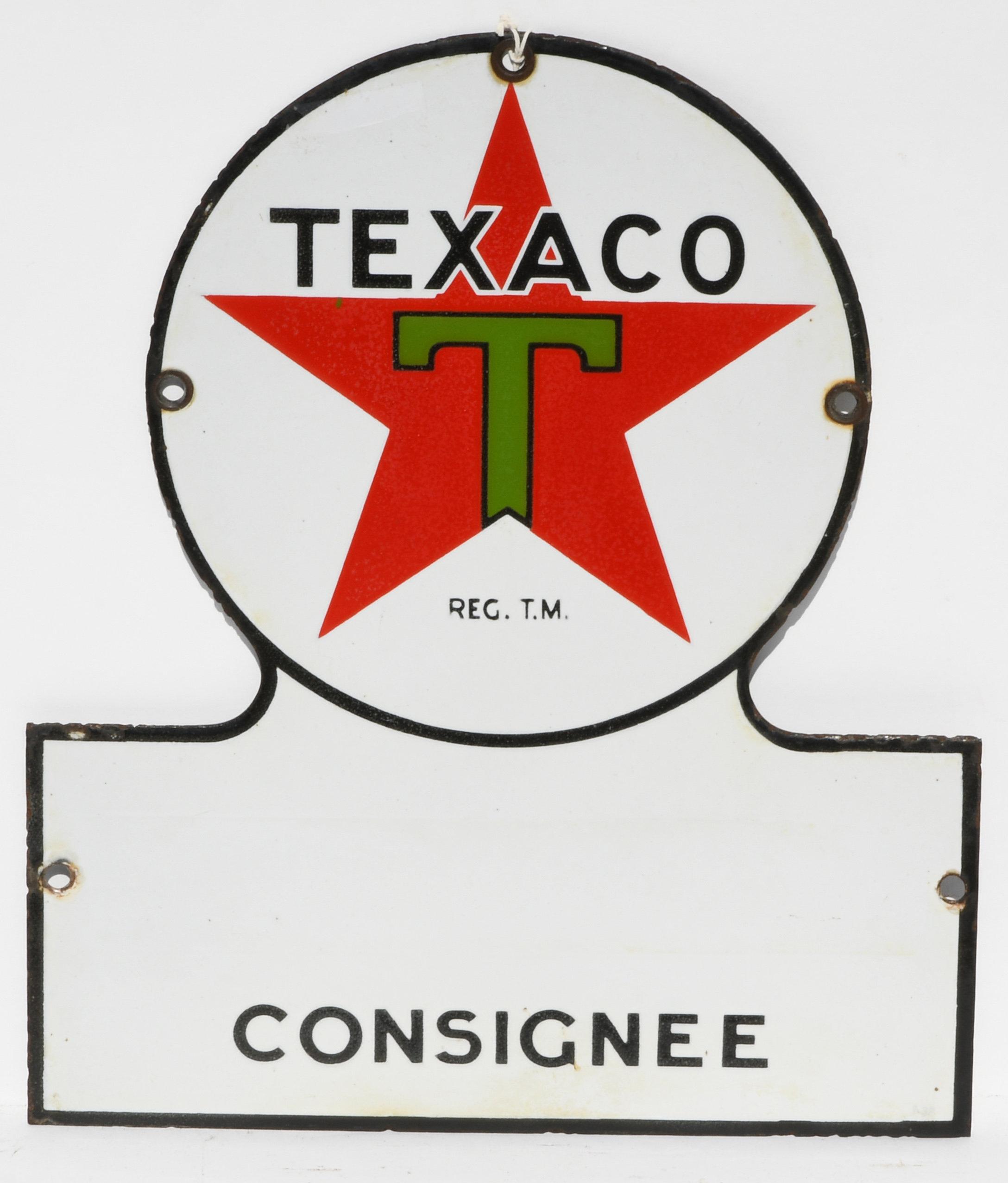 Texaco Consignee Keyhole Porcelain Sign
