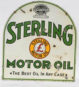 Sterling Motor Oil Tombstone Porcelain Sign