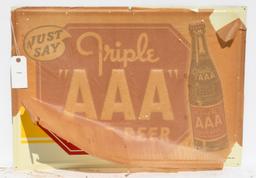 Triple AAA Rootbeer Tin Sign NOS