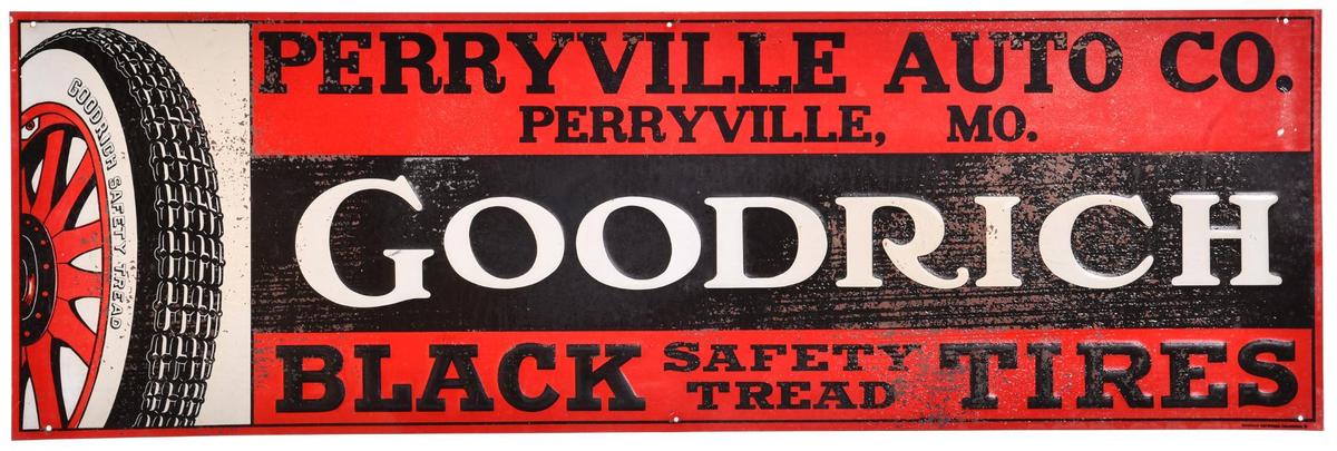 Goodrich Black Safety Tread Tires Metal Sign