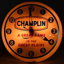 Champlin "A Great Name in the Great Plains" Lighted Clock