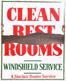 Sinclair Clean Rest Rooms Porcelain Sign