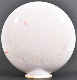 Deep-Rock Gasoline Motor Oil OPE Milk Glass Globe