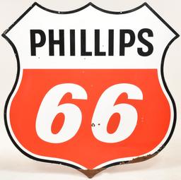 Phillips 66 (red & White) Porcelain ID Sign