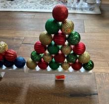 Christmas tree made of ball ornaments