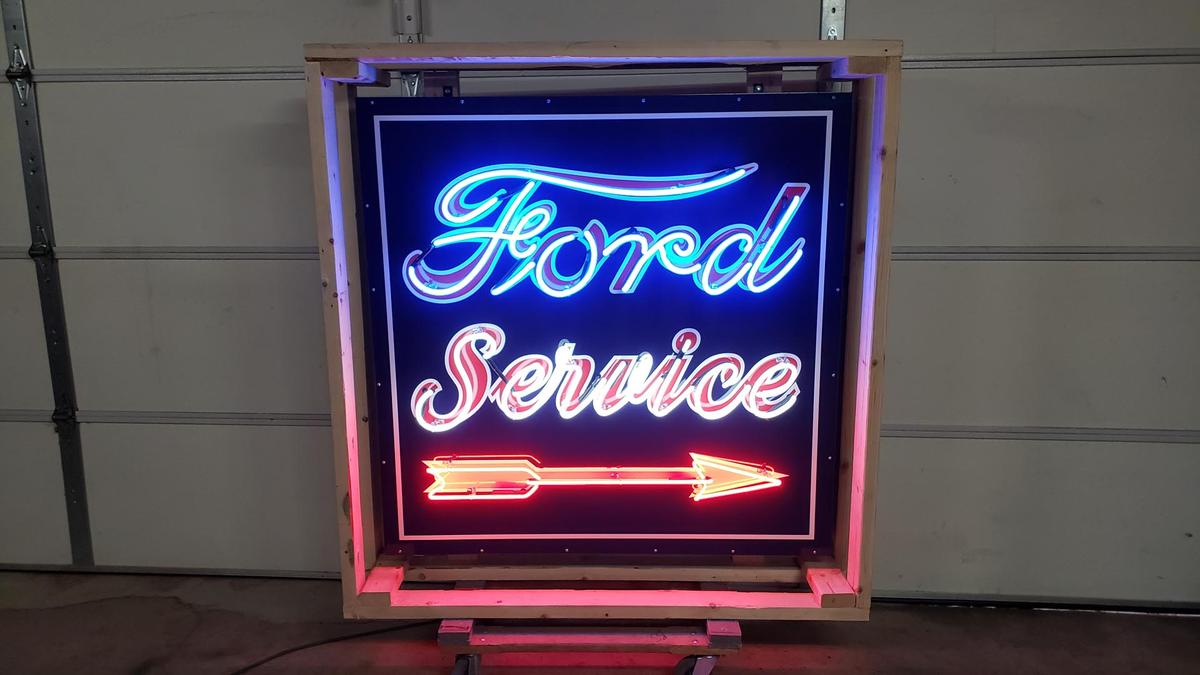 Custom Ford Script Service Animated Neon Lighted Sign
