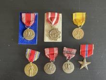 Lot of (7) U.S. Military Medals. Some are WWII.