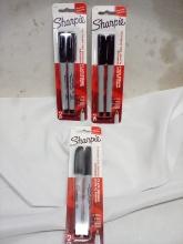 Sharpie Extra Fine Tip Markers. Qty 3- 2 Packs.