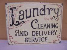 Metal Laundry Cleaning & Delivery Service Sign