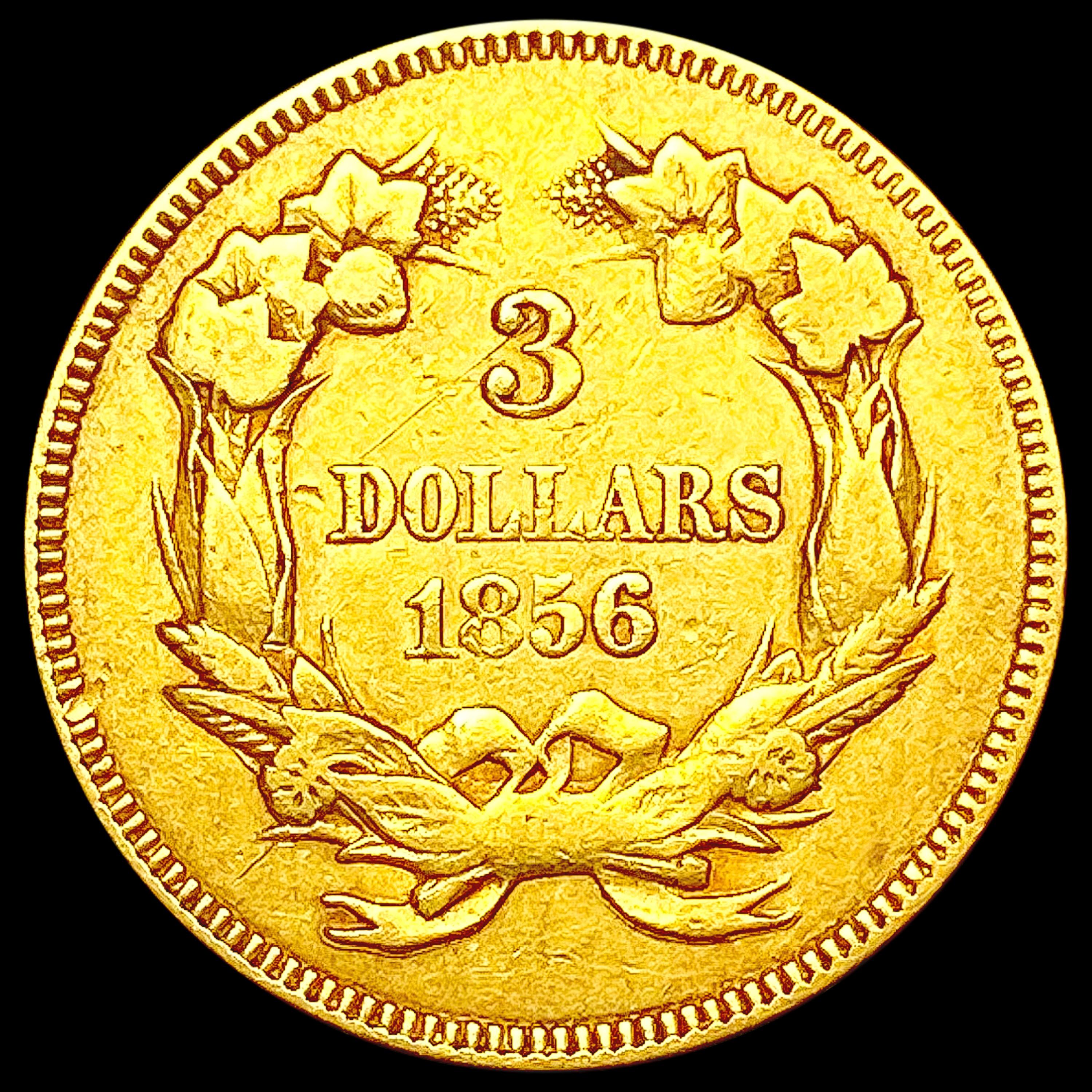 1856 $3 Gold Piece LIGHTLY CIRCULATED