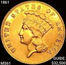 1861 $3 Gold Piece
