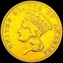 1855 $3 Gold Piece NEARLY UNCIRCULATED