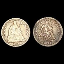 [2] Seated Liberty Half Dimes [1844, 1858] NICELY