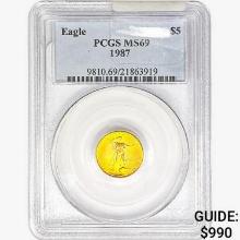 1987 $5 1/10oz. Gold Eagle PCGS MS69