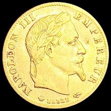 1863-A France .0467oz Gold 5 Francs NEARLY UNCIRCU