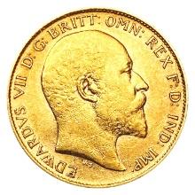 1910 G. Britain .1176oz Gold 1/2 Sovereign CLOSELY