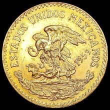 1959 Mexico .4823oz Gold 20 Pesos CHOICE BU