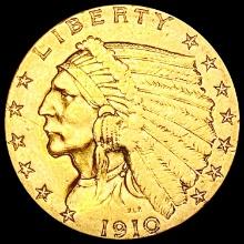 1910 $2.50 Gold Quarter Eagle LIGHTLY CIRCULATED