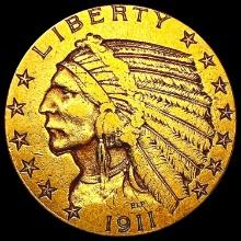 1911 $2.50 Gold Quarter Eagle LIGHTLY CIRCULATED