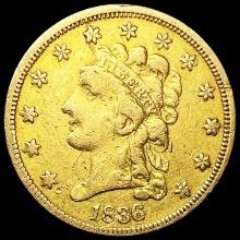 1836 $2.50 Gold Quarter Eagle LIGHTLY CIRCULATED