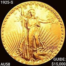 1925-S $20 Gold Double Eagle NICELY CIRCULATED+