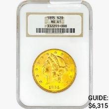 1895 $20 Gold Double Eagle NGC MS61