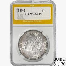 1880-S Morgan Silver Dollar PGA MS66+ PL