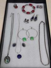 Tray of Modern Sterling Silver Jewelry