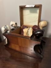 Vintage Pipe Organizer Box/Storage with 5 Pipes