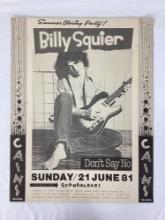 Billy Squier Concert Poster Cain's Ballroom Tulsa, OK