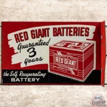 Red Giant Batteries DS Tin Flange Sign w/ Logo
