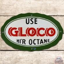 Use Gloco Hi'R Octane SS Porcelain Gas Pump Plate Sign