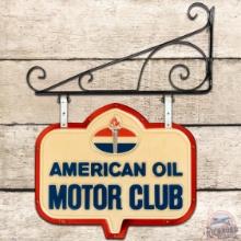 American Oil Motor Club Embossed 3D Plastic Sign w/ Bracket