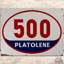 Platolene 500 Gasoline SS Tin Sign w/ Logo