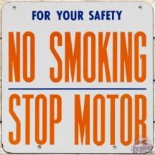 Union 76 For Your Safety No Smoking Stop Motor DS Porcelain Sign