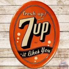 Scarce Fresh up! With 7up "It Likes You" SS Tin Sign
