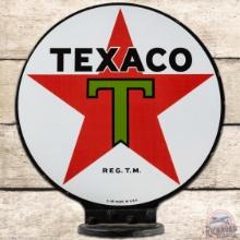 1938 Texaco Gasoline DS Porcelain Globe Sign "Black T"
