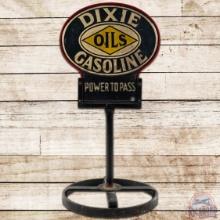 Dixie Gasoline Oils Power to Pass Curb Sign w/ Base