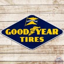 Good Year Tires SS Porcelain Sign w/ Wingfoot and Flag Logos
