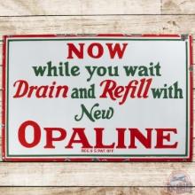Sinclair Opaline Drain and Refill SS Porcelain Sign