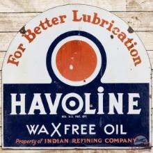 Scarce Havoline For Better Lubrication DS Porcelain Tombstone Sign