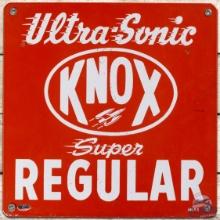 Ultra-Sonic Knox Super Regular SS Porcelain Gas Pump Plate Sig w/ Jet