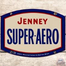 Jenney Super Aero Gasoline SS Porcelain Pump Plate Sign Boston MA