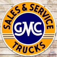 GMC Trucks Sales & Service 42" DS Porcelain Sign