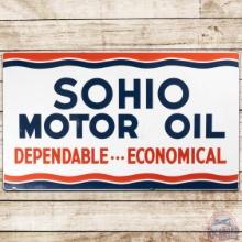 Sohio Motor Oil Dependable Economical SS Porcelain Sign